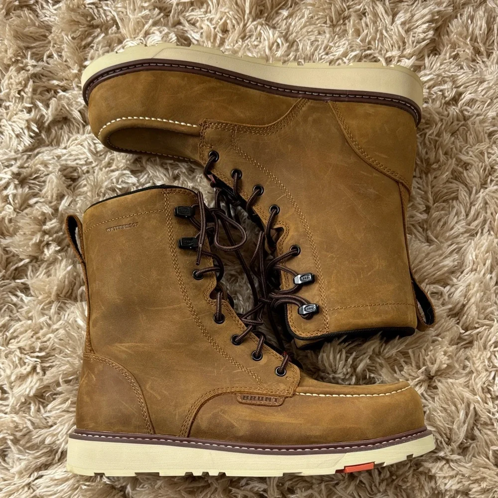 NWOT Brunt Men's The Marin 8” Waterproof (Comp toe) Brown Work Boots 10.5 - Picture 9 of 16
